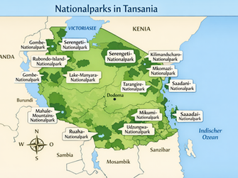 Zeichnung Nationalparks in Tansania