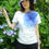 サムネイル： ラッフルアップリケ-W ブルー   Kikuko  Only one  T-shirt