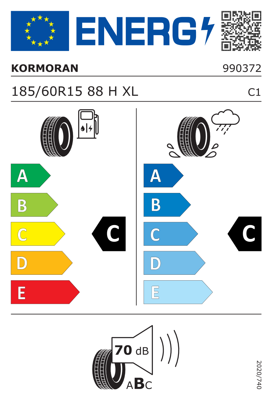 Küçük resim: Kormoran 185/60R15 88H XL Kormoran Road Performance Oto Yaz (Üretim Yılı : 2024)