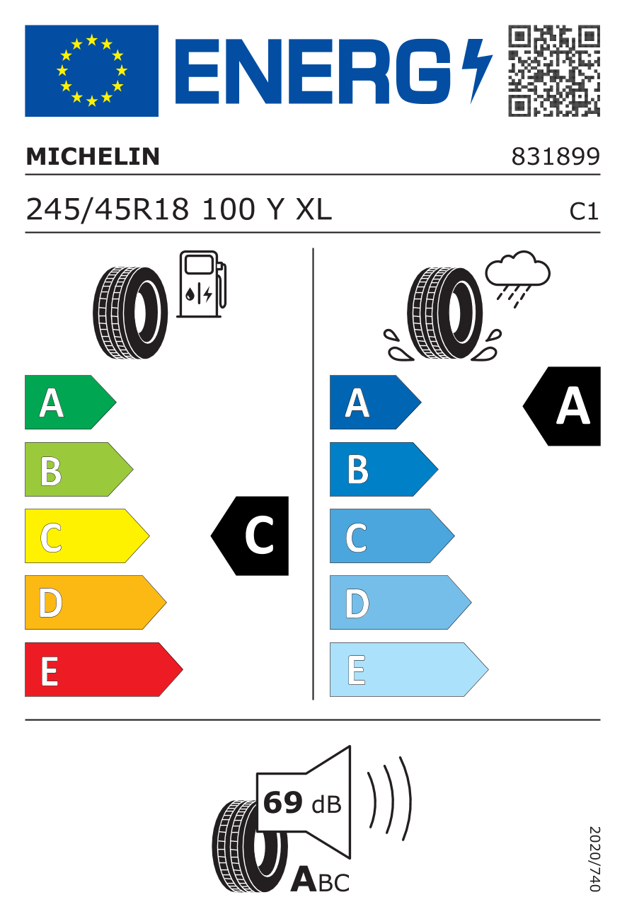 Küçük resim: Michelin 245/45R18 100Y XL Michelin Primacy 3 Zp *Moe Oto Y (Üretim Yılı : 2025)