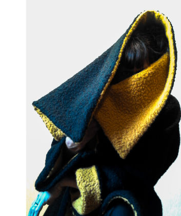 Manteau Grand Col Laine Mélangée