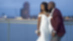 Bride and groom after their wedding ceremony in Norfolk, Virginia.