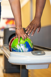 Sadé and De'Marques during their Engagement Session at Bowl America in Richmond, VA.