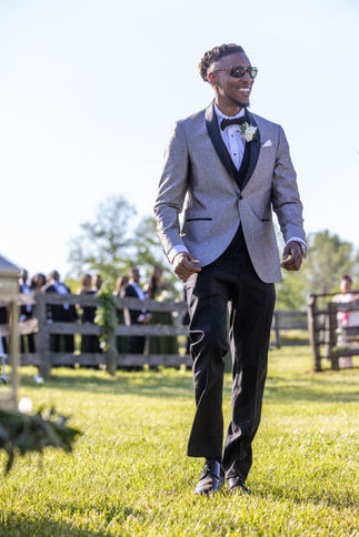 The groom walking to the alter at the Ables-Sinclair Wedding in Purcellville, Virginia.
