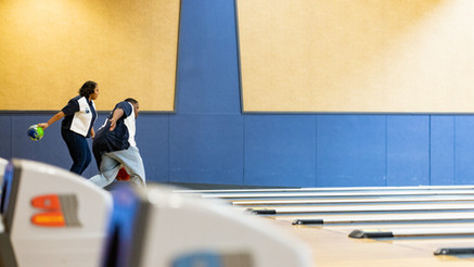 Sadé and De'Marques during their Engagement Session at Bowl America in Richmond, VA.