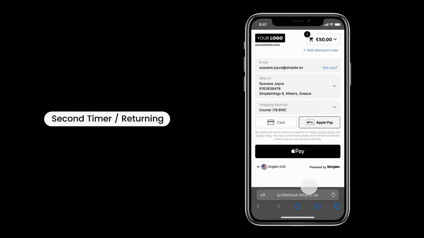 Experience of a shopper using simpler checkout for the seconf time