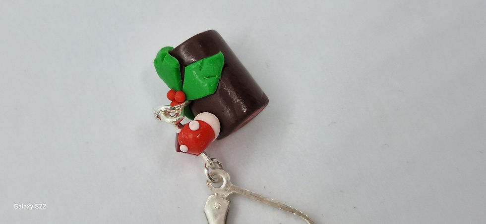 Miniature : Boucles d'oreilles Bûches de Noël