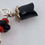 Miniature : Boucles d'oreilles Ensemble de Fleurs Rouges et Noir
