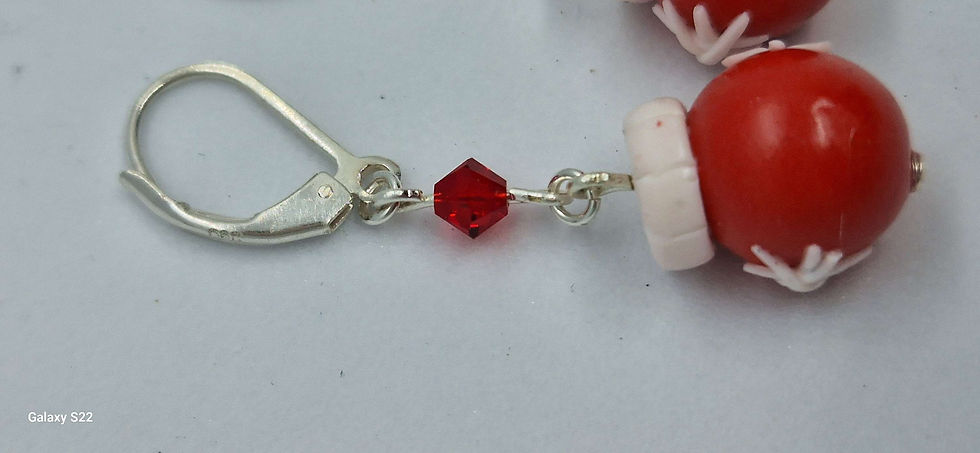 Miniature : Boucles d'oreilles Boules de Noël rouges