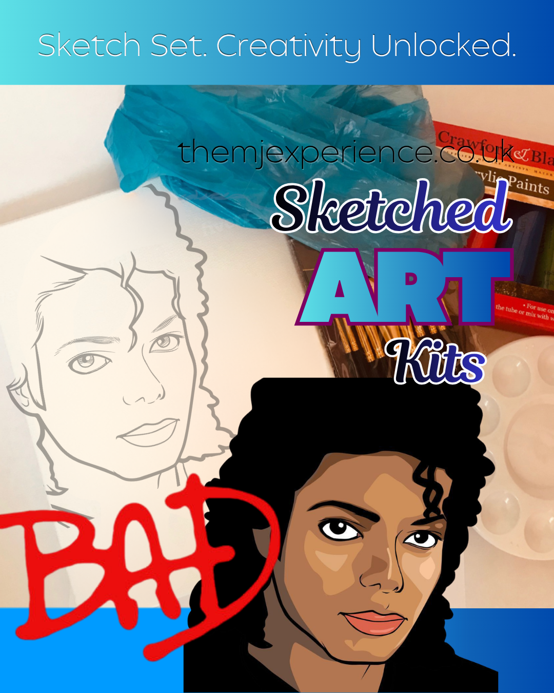 Michael Jackson Sketched Art Kit - BAD