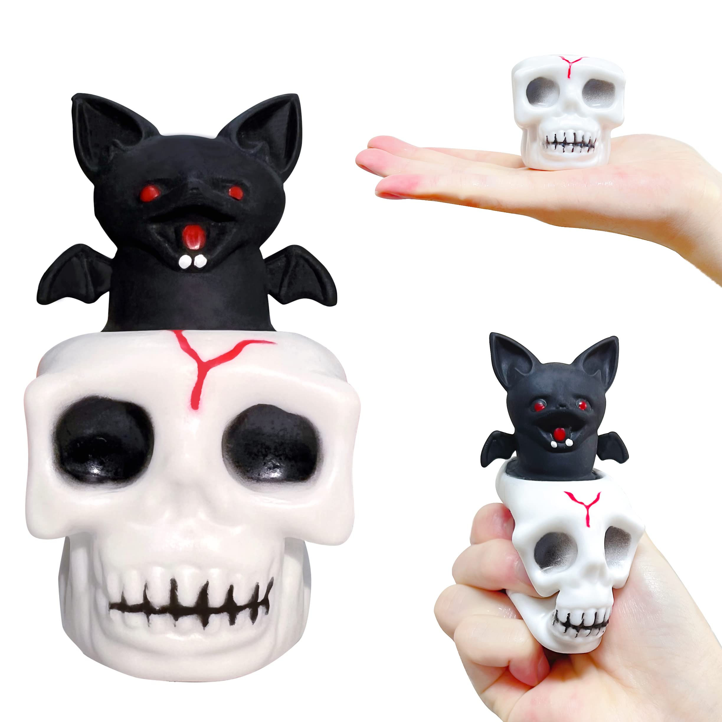 Spooky Halloween Stress Balls (1-Pack) Skull Squishy Squeeze Ball Toys Halloween