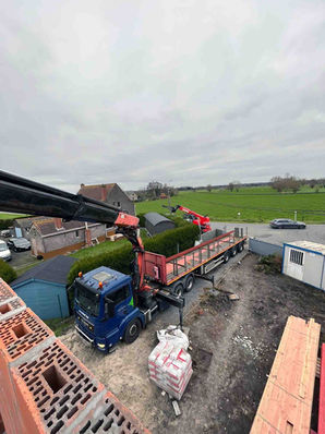 Transport opligger en plaatsing balken