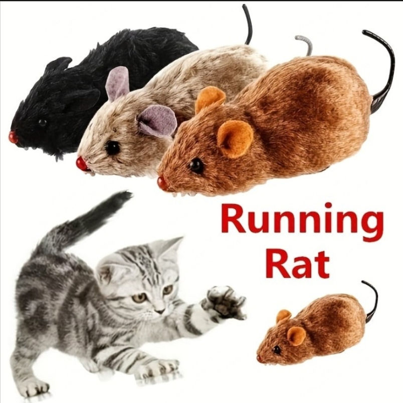 1pc engraçado realista pelúcia mouse correndo rato brinquedo para gatos cães