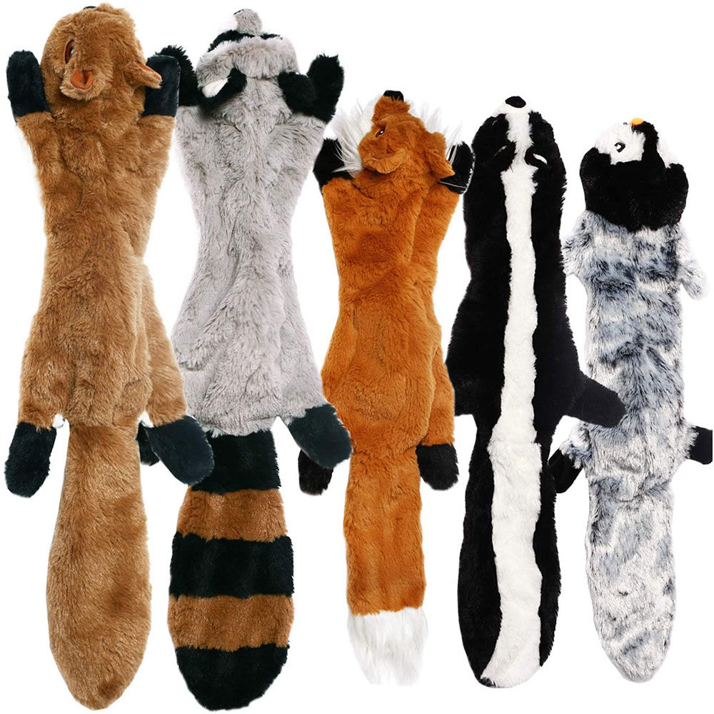 Engraçado animal simulado sem recheio brinquedo do cão com rangidos durável s