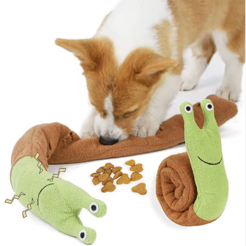 Brinquedos para animais de estimação em forma de caracol para cães e gatos, q