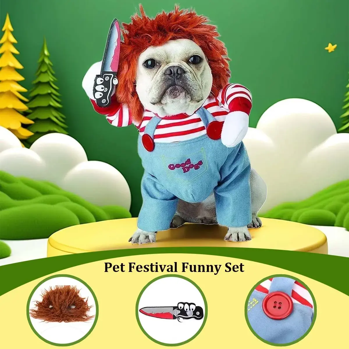 Festival de animais de estimação conjunto engraçado halloween gato cão traje