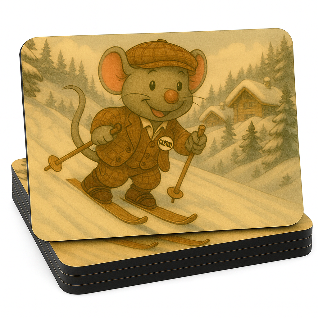 Gaston et le ski en montagne