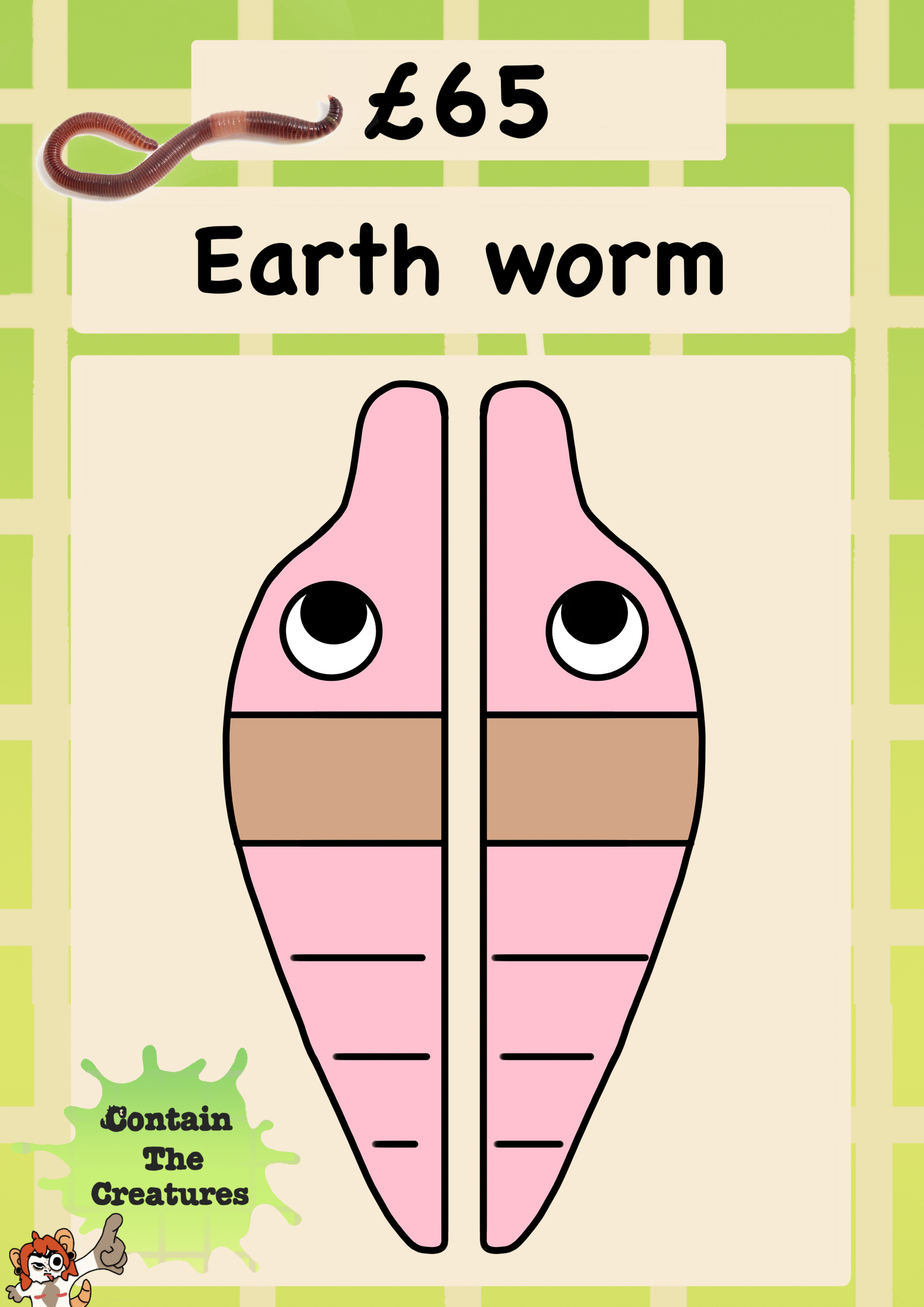 Earth worm on a string backpack