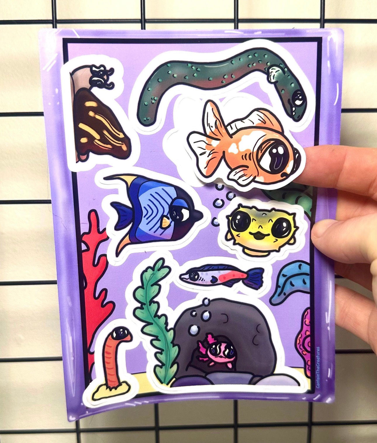 Aquarium buddies fish sticker sheet