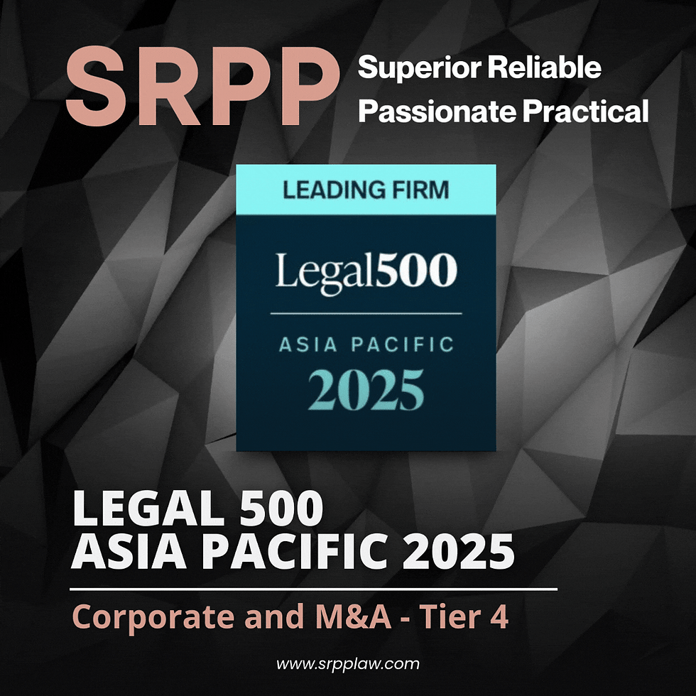 SRPP has been ranked in Corporate and M&A practice in the Legal 500 Asia Pacific 2026