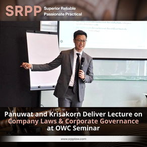 Panuwat and Krisakorn Deliver Lecture on Company Laws & Corporate Governance at OWC Seminar