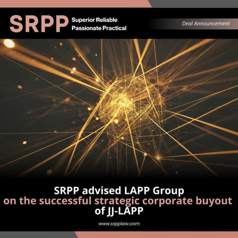 SRPP advised LAPP Group on the successful strategic corporate buyout of JJ-LAPP
