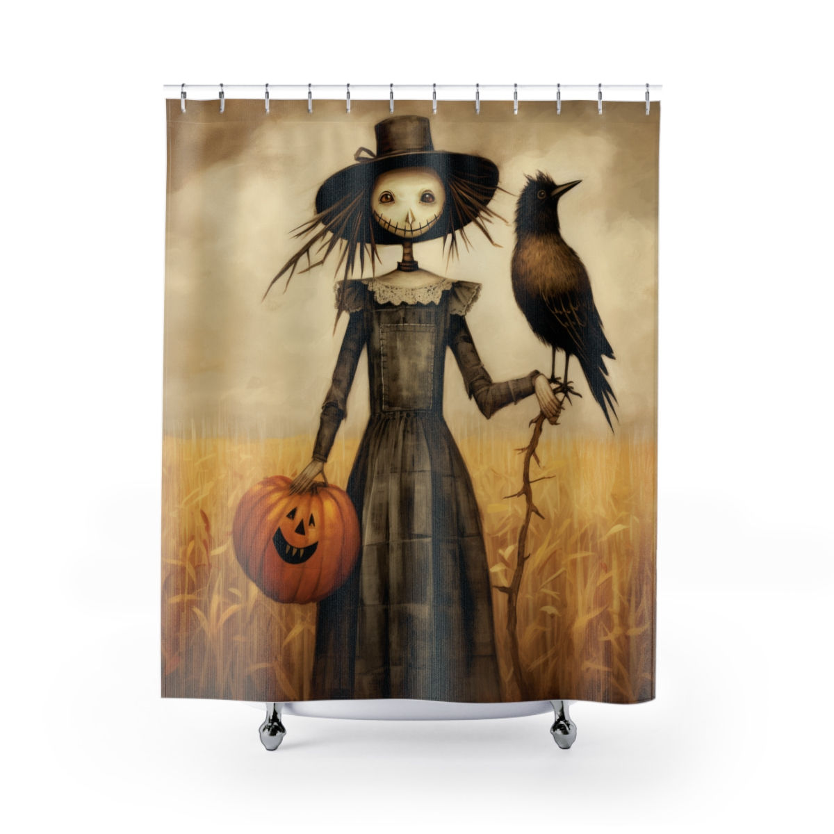 Scary Crow Shower Curtains