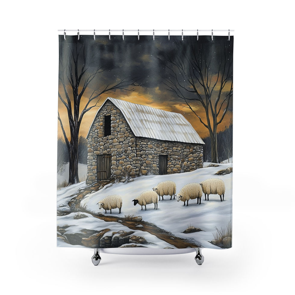 Sunset at the Farm Shower Curtains