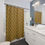 Thumbnail: Cream Hearts Stencil on Deeper Gold Shower Curtains