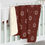 Thumbnail: White Petal Stencil on Country Red Background Sherpa Fleece Blanket