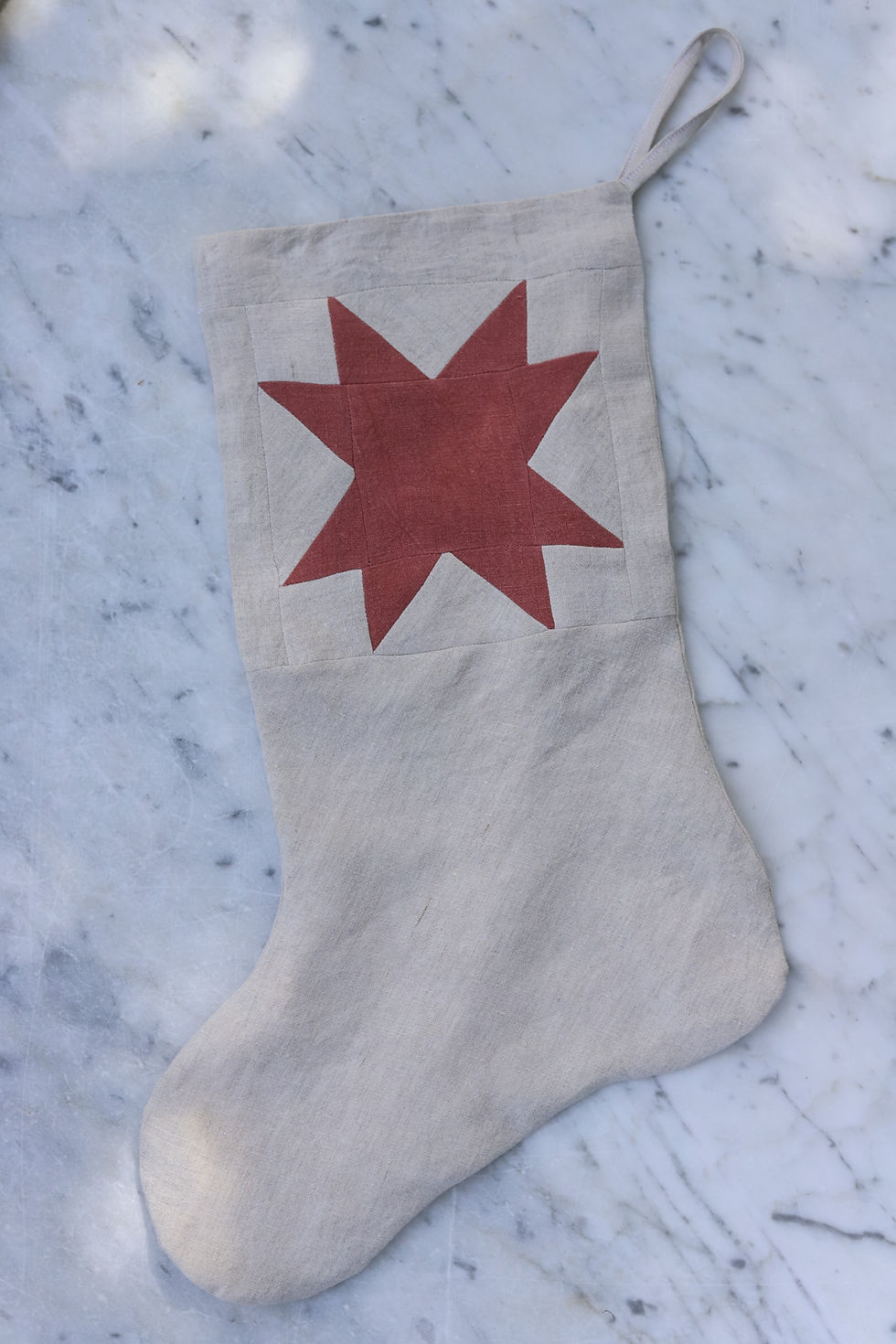 Thumbnail: Linen Star Stocking - Rose