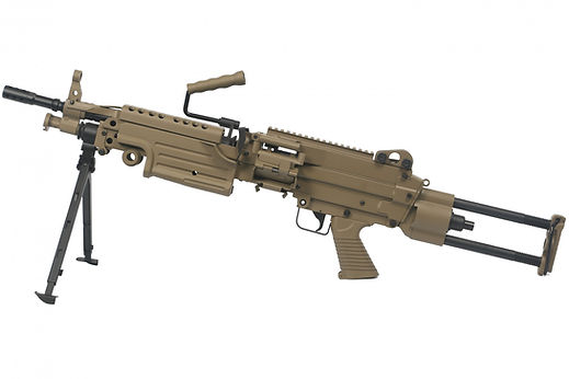 A&K、M249.PARA.ストック、完全新品未使用品 A&K FN M249 PARA Extendable Stock SAW Light Machine Gun AEG