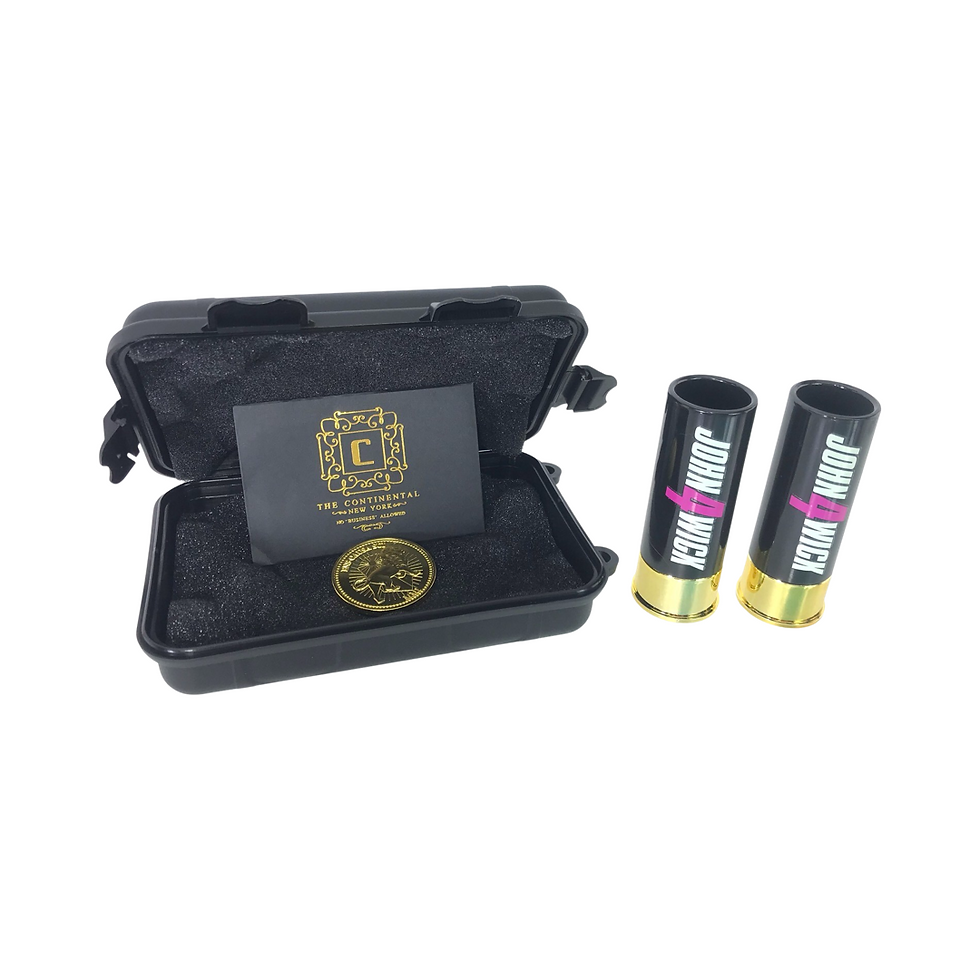 Octopus John Wick Metal Coin And Shotgun Shells Small Cups Set