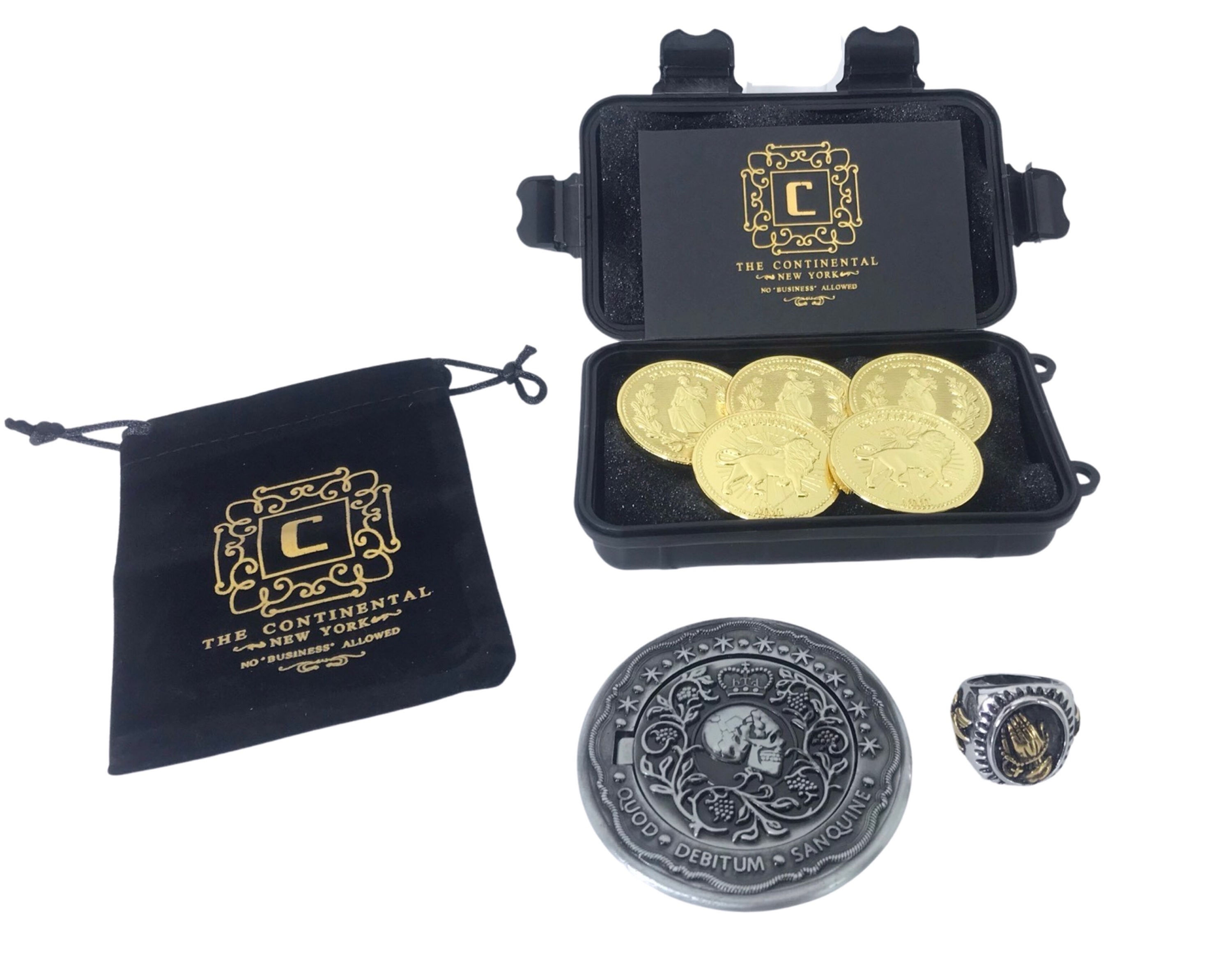 Octopus John Wick Metal Coins And Ring Set