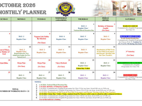 October 2026 Monthly & Assembly Planner