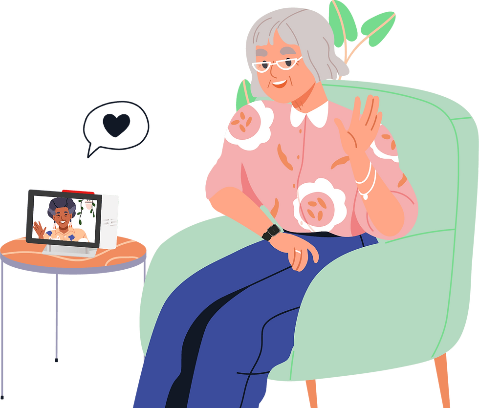 Illustration personne en visio