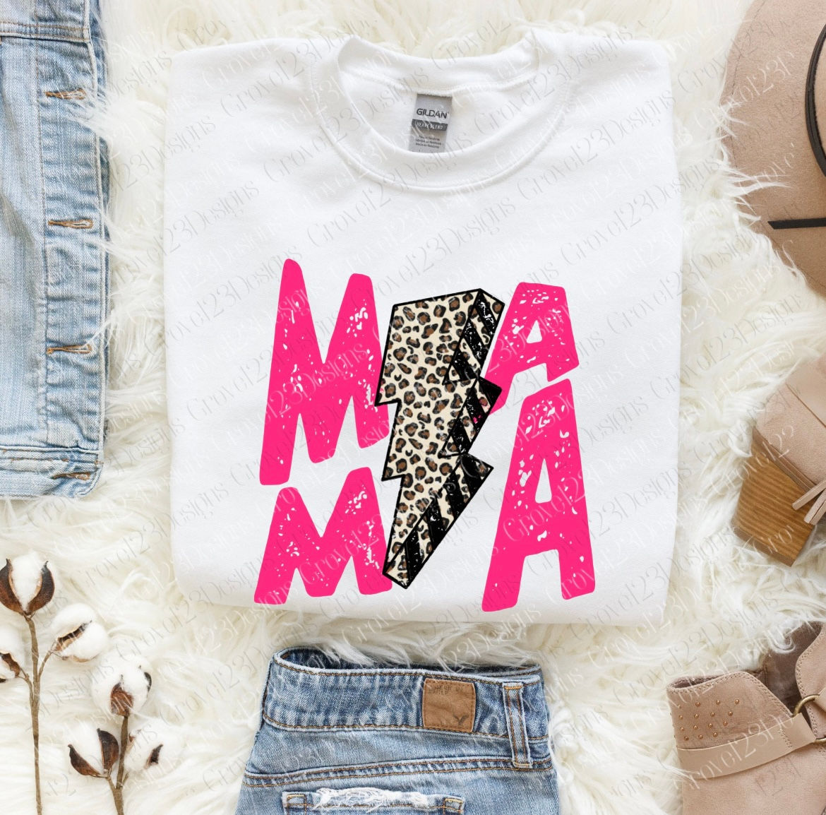 CHEETAH LIGHTNING BOLT MAMA