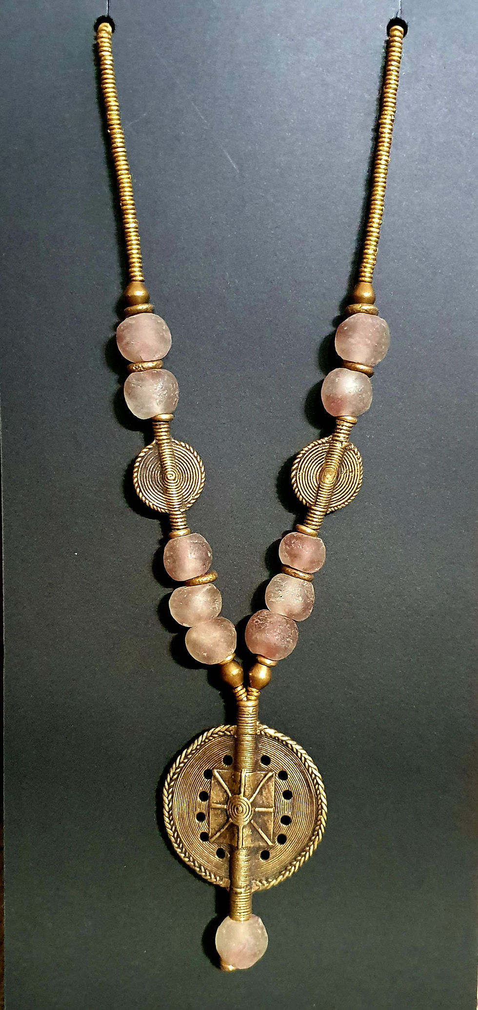 African Brass Disc Necklace
