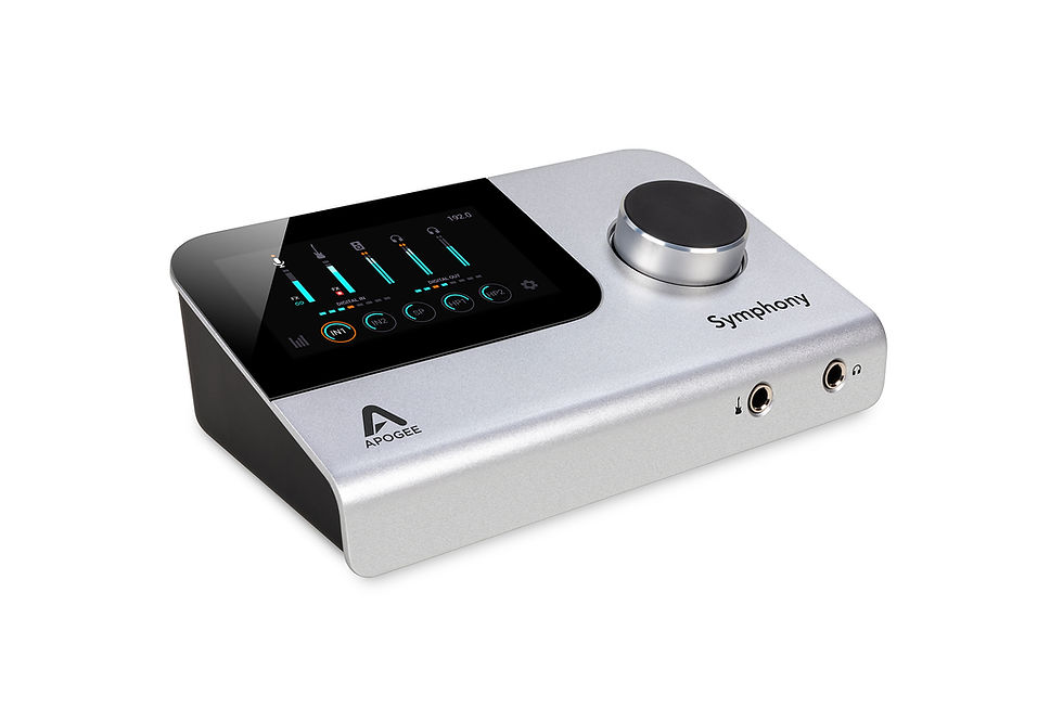 Miniature : Apogee Symphony Desktop USB‑C audio interface, angled front view showing touchscreen and controls