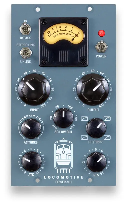 Locomotive Audio Power-MU 500 stereo Vari-Mu tube compressor front view