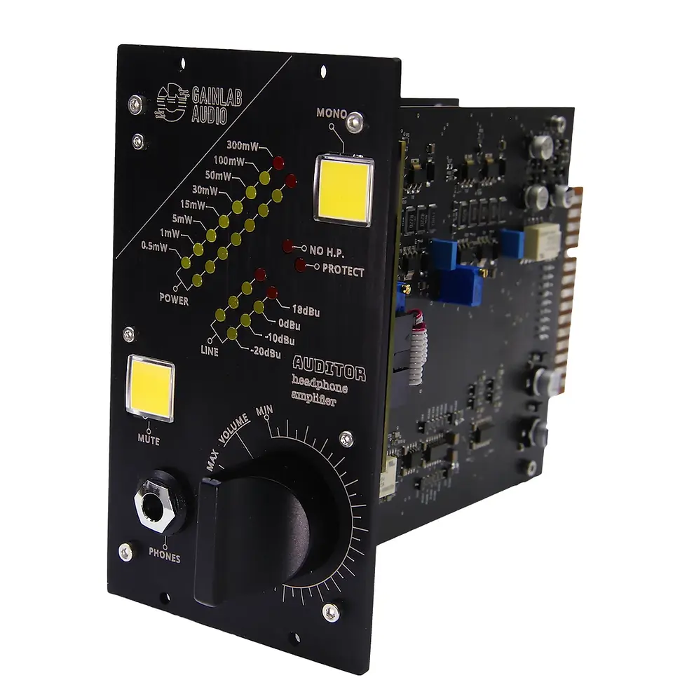 Gainlab Audio Auditor 500 Class-A 500-series headphone amplifier front panel