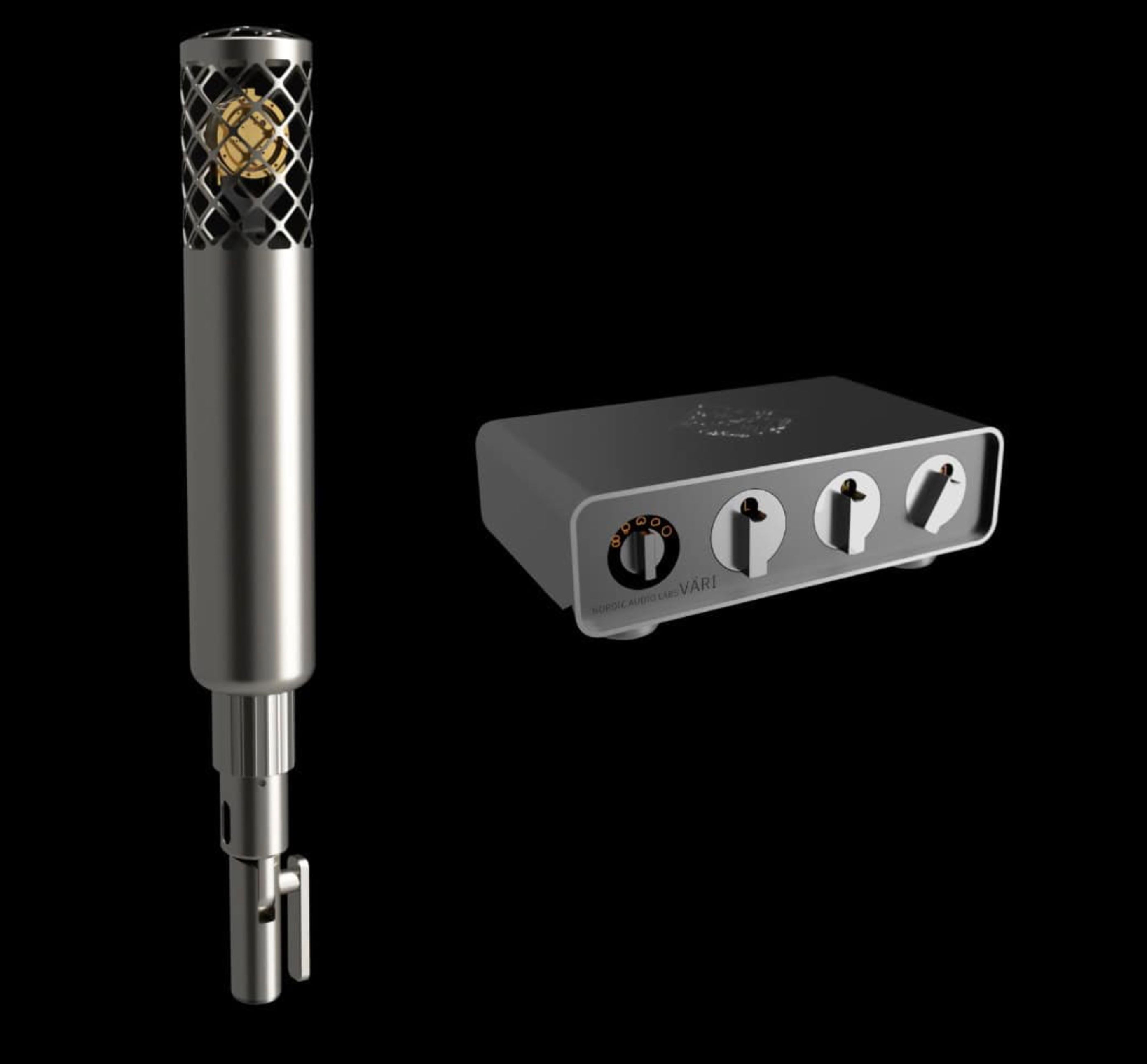 Nordic Audio Labs VÄRI microphone system with 125 tonal colours front view for modern studio sound