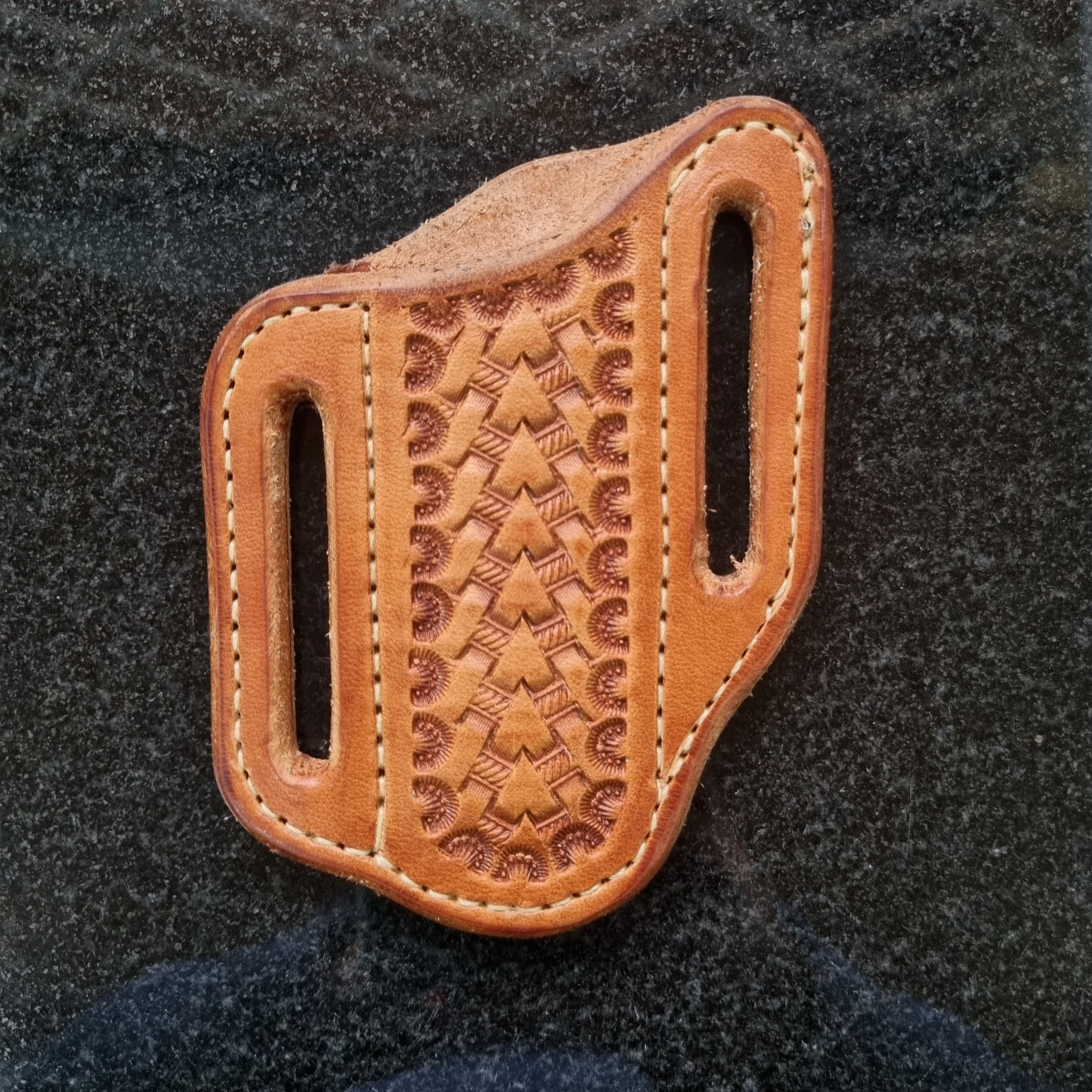 Knife Pouch - Arrow Head Basket Stamp