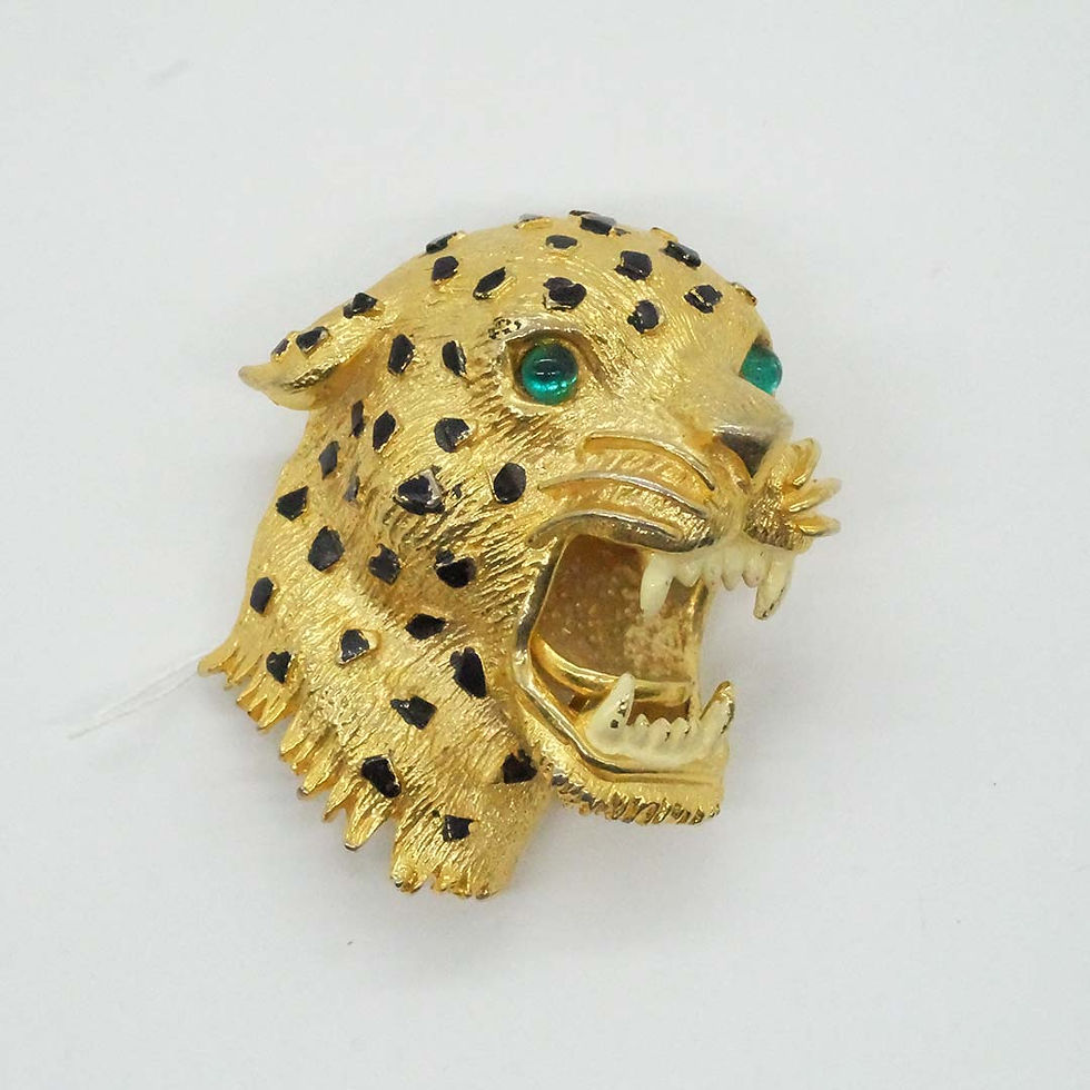 เข็มกลัดหัวเสือดาววินเทจ