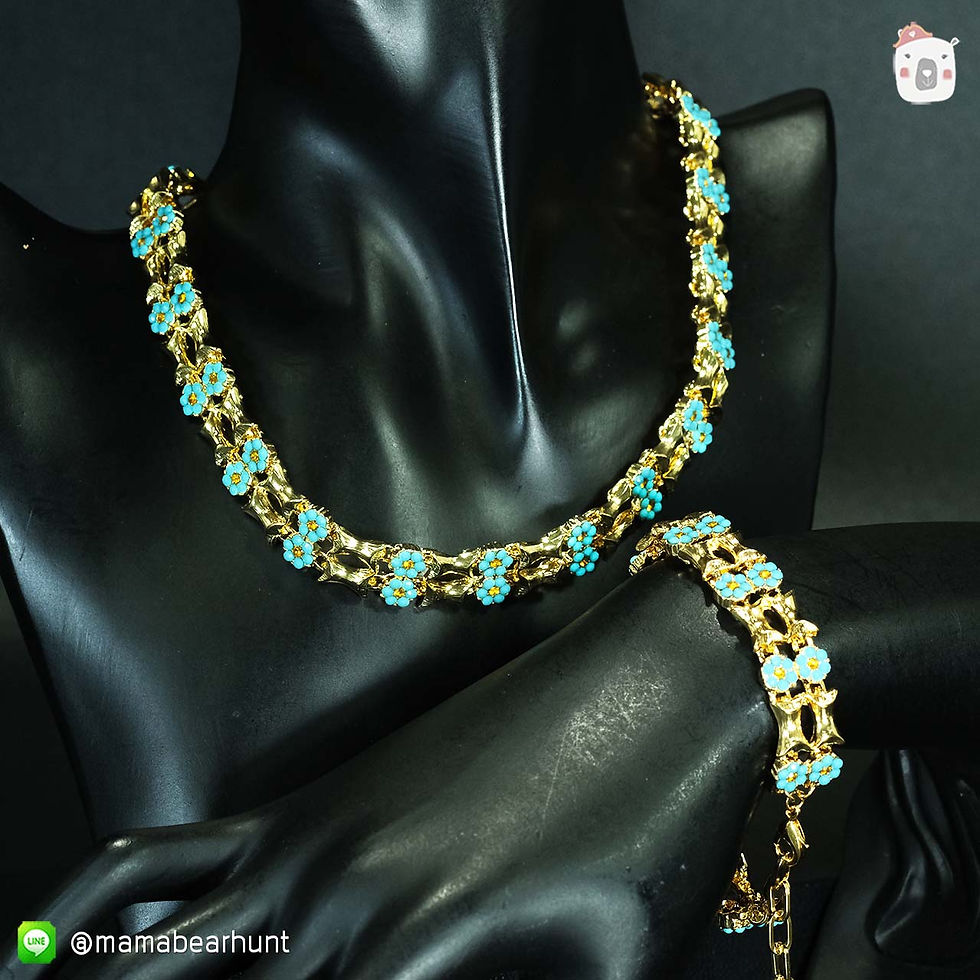 ชุดสร้อยคอสร้อยข้อมือสไตล์วินเทจ