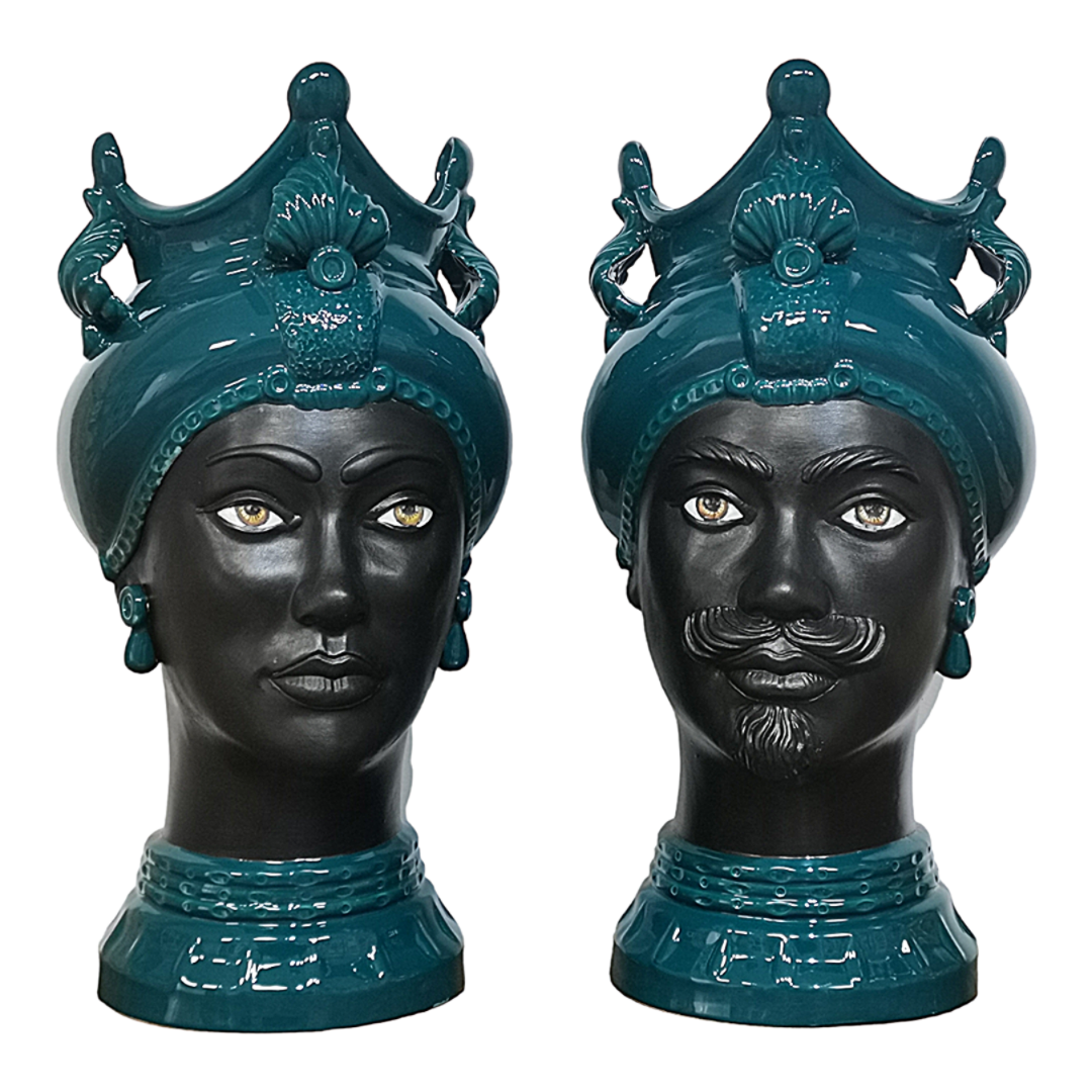 COPPIA TESTE DI MORO NOOR - VERDE OTTANIO