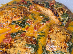 Creamy Tuscan Salmon with Spinach