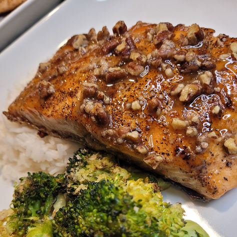 Maple Pecan Crusted Salmon