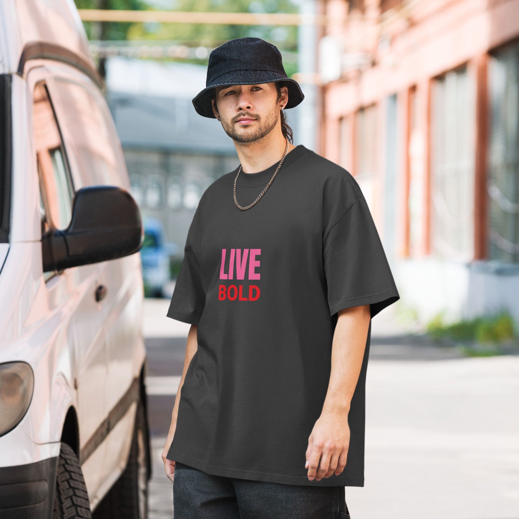 Live Bold Oversized Faded T-Shirt