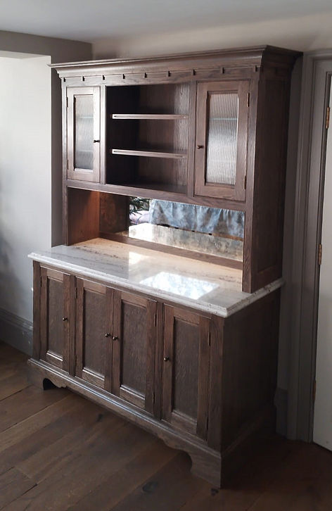 Stained oak solid dresser.